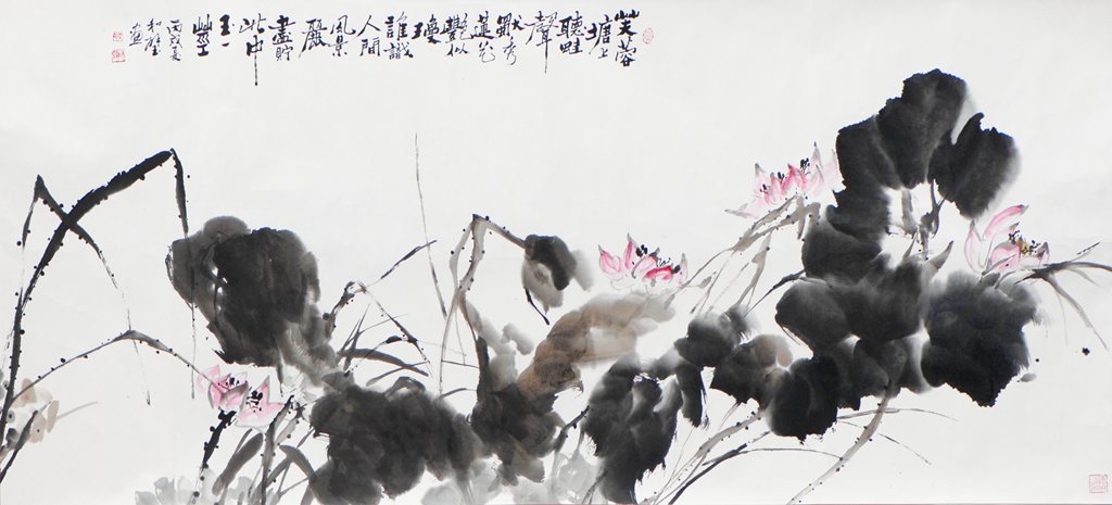 19号 独秀莲花艳似琼  211cmX95cm.JPG